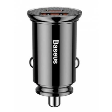 Baseus CCALL-YS01 Circular Nabíječka do Auta USB+USB-C 30W Black, 6953156286535