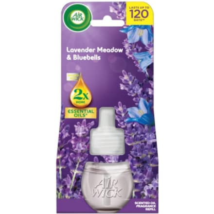 Reckitt Benckiser Air Wick Essential Oils Lavender Meadow & Bluebells - Levandulová louka a modré kvítky, elektrický osvěžovač náhradní