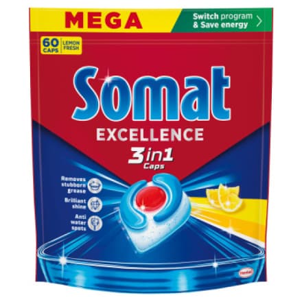Henkel Somat Excellence 3v1 Lemon tablety do myčky, 60 ks