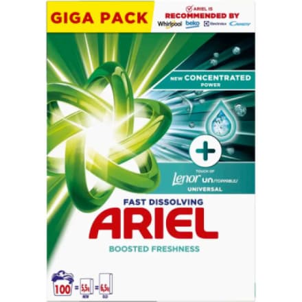 Procter & Gamble Ariel prací prášek Aqua Puder Touch of Lenor 100 praní, 5,5 kg