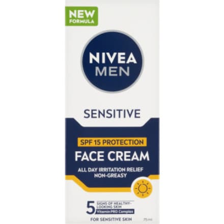 Beiersdorf Nivea Men Sensitive ochranný pleťový krém, OF 15, 75 ml