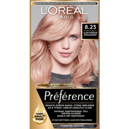 Loreal L'oreal Paris Préférence barva na vlasy, zlatorůžová 8.23