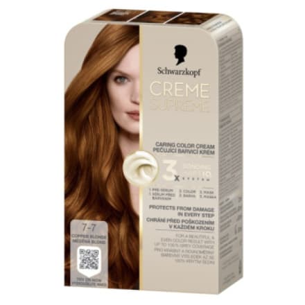 Henkel Schwarzkopf Creme Supreme barva na vlasy 7-7 měděná blond 60 ml