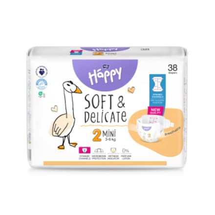 TZMO Bella Happy Mimi 2 dětské pleny jednorázové 3-6 kg 38 ks