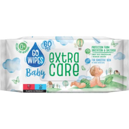 GoWipes Go Wipes Baby Extra Care dětské vlhčené ubrousky, 60 ks