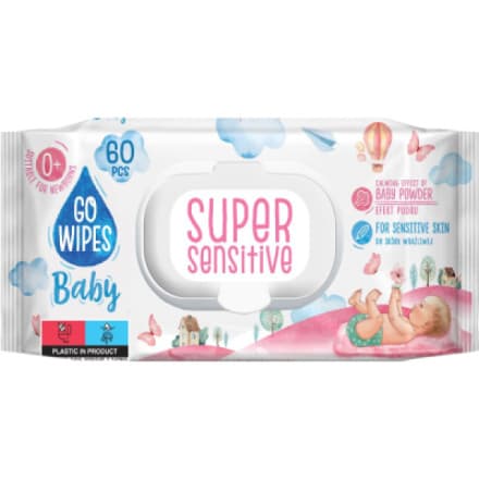GoWipes Go Wipes Baby Super Sensitive dětské vlhčené ubrousky, 60 ks