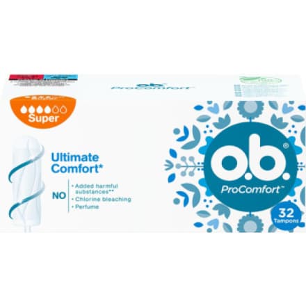 Johnson & Johnson O.B. ProComfort Super tampony, 32 ks