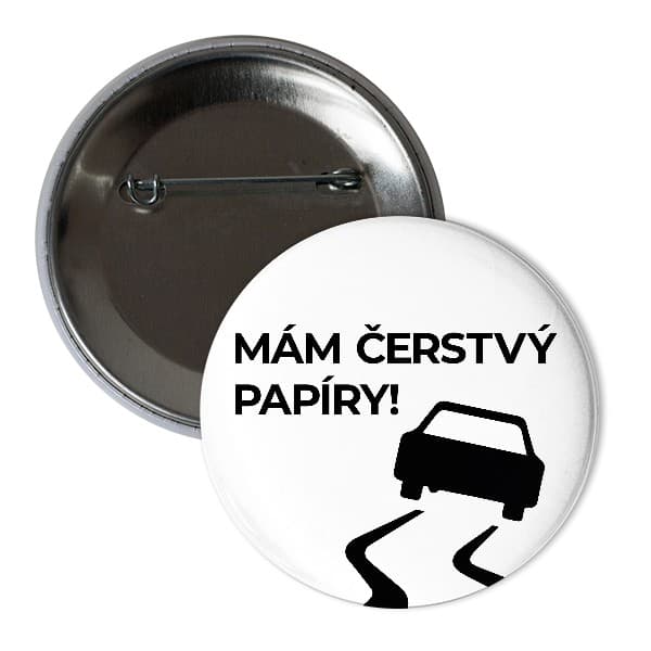 Odznáček Mám čerstvý papíry!
