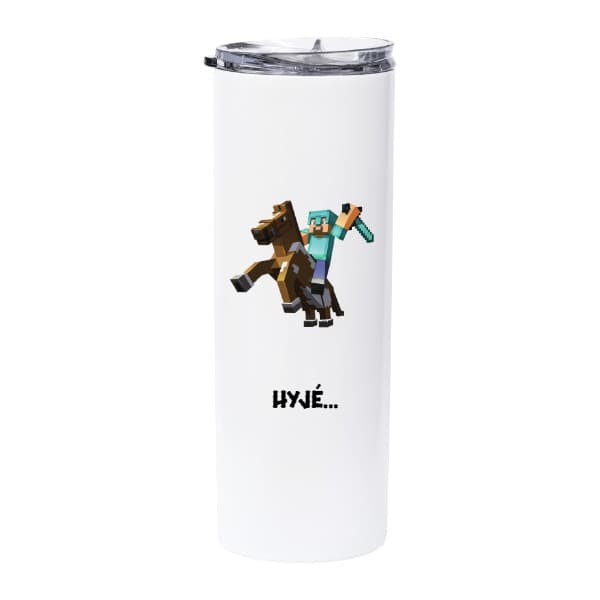 Nerezová termo nádoba s brčkem Minecraft kůň