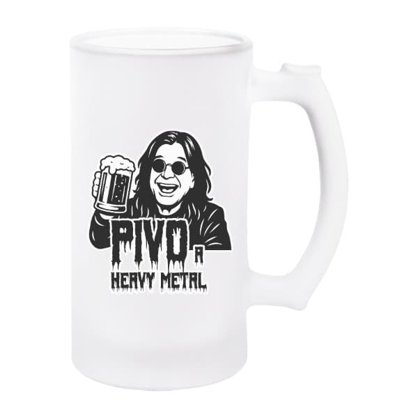 Korbel na pivo - matné sklo Pivo a heavy metal