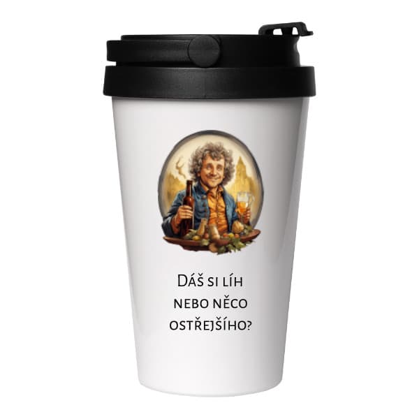 Cestovní nerezový hrnek Termohrnek Dáš si líh?