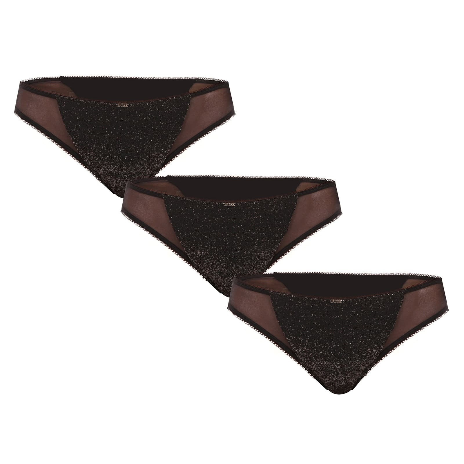 3PACK dámská tanga BOSS černá (50550374 001) S