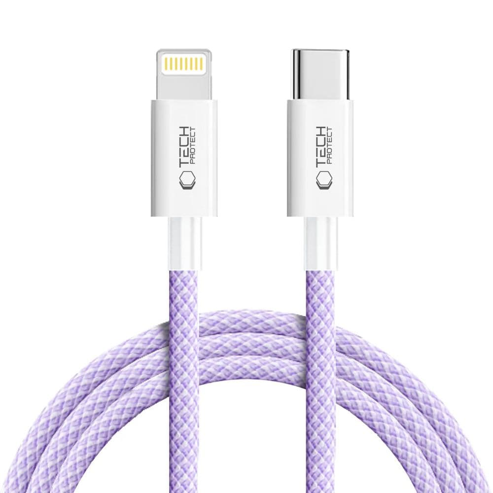 TECH-PROTECT ULTRABOOST LITE Kabel USB Typ-C / Lightning 27W 200cm MAUVE