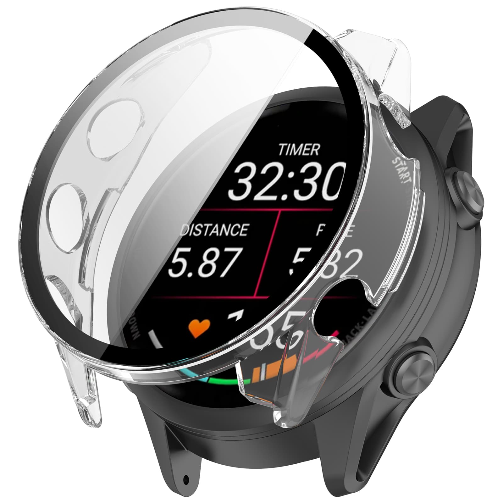 PC FULL COVER Plastový kryt se sklem pro Garmin Forerunner 570 42mm průhledný