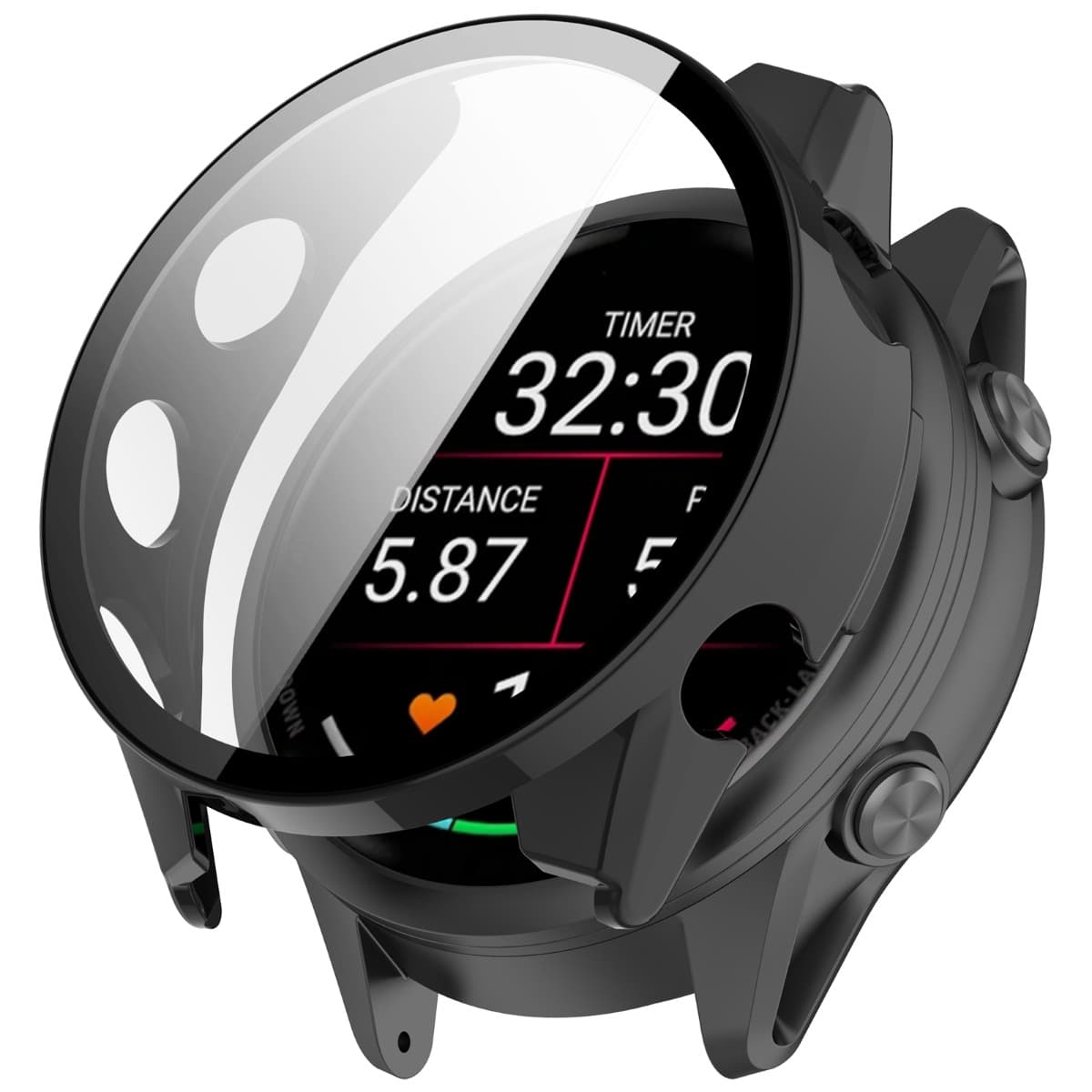 PC FULL COVER Plastový kryt se sklem pro Garmin Forerunner 570 42mm černý