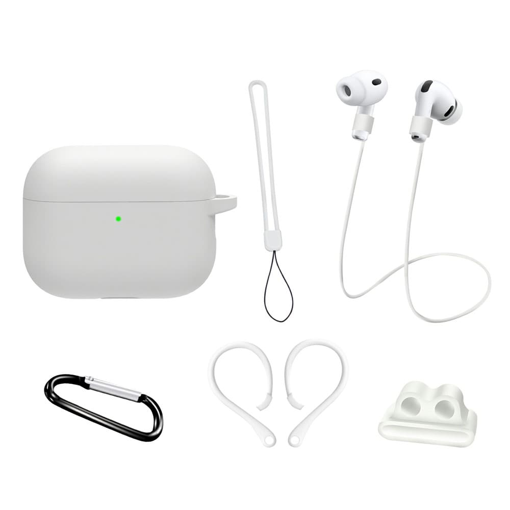 PROTEMIO 6in1 Sada pro ochranu sluchátek Apple AirPods Pro 3 bílá