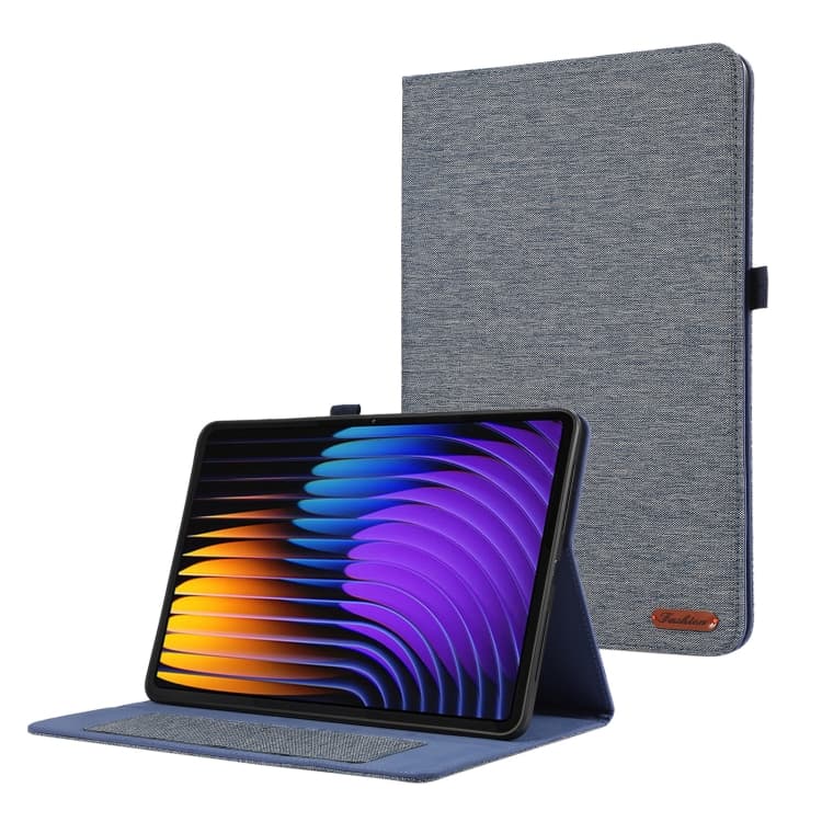 FABRIC Zaklápěcí kryt pro Xiaomi Pad 7 / Pad 7 Pro / Pad 8 / Pad 8 Pro modrý