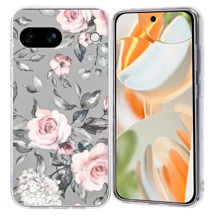 ART TPU Ochranný kryt pro Google Pixel 9a FLOWERS GREY