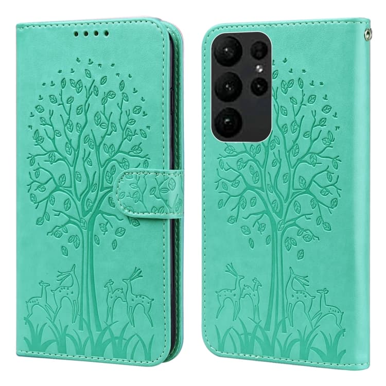 ART DEER Peněženkový kryt Samsung Galaxy S23 Ultra 5G zelený