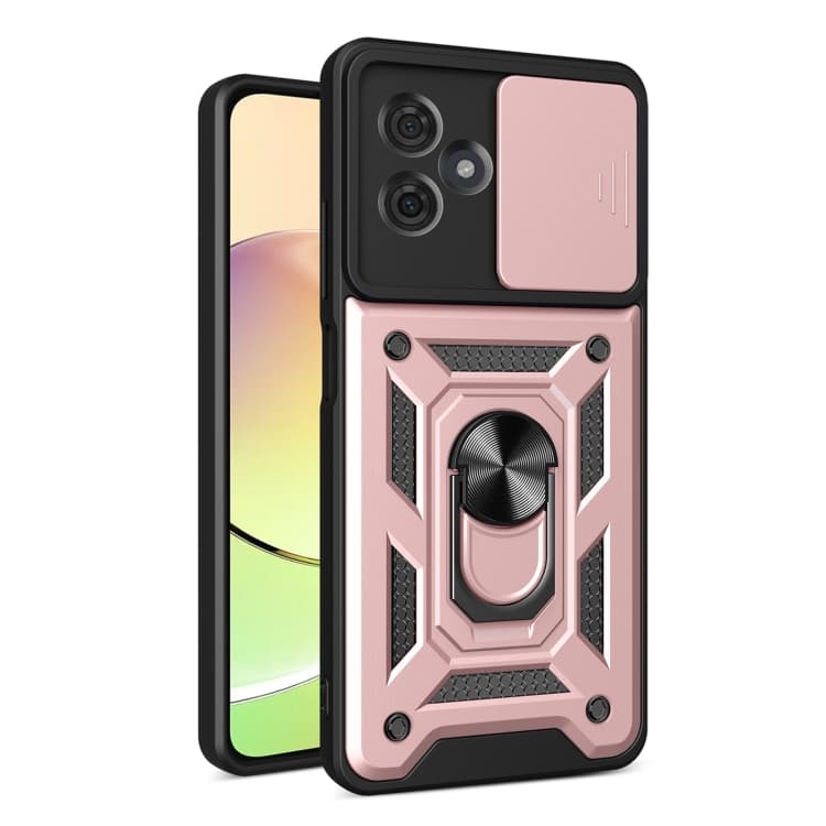 RING CAMERA Kryt s držákem pro Motorola Moto G54 5G / G54 5G Power Edition růžový