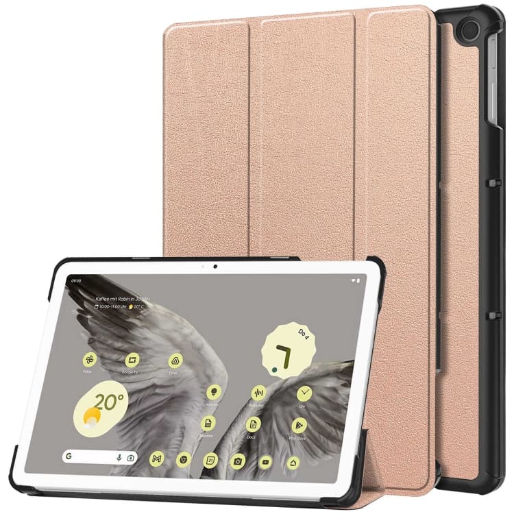 LEATHER Zaklápěcí kryt pro Google Pixel Tablet růžovozlatý