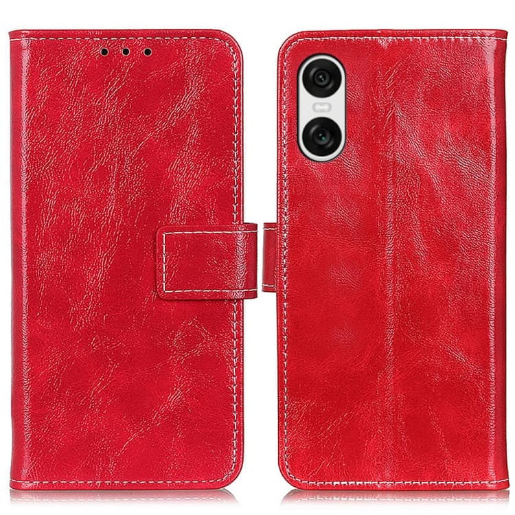 RETRO Peněženkový obal Sony Xperia 10 VI červený