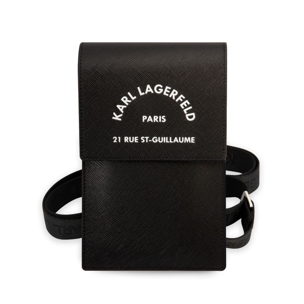 KARL LAGERFELD BAG Univerzální pouzdro na mobil s řemínkem černé