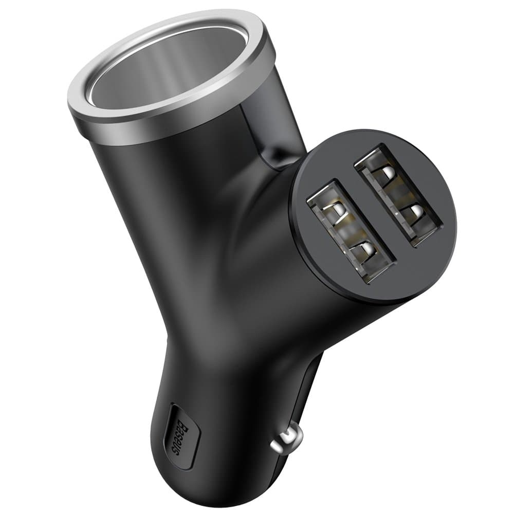 Baseus Y-Type Nabíječka do auta 2x USB černá