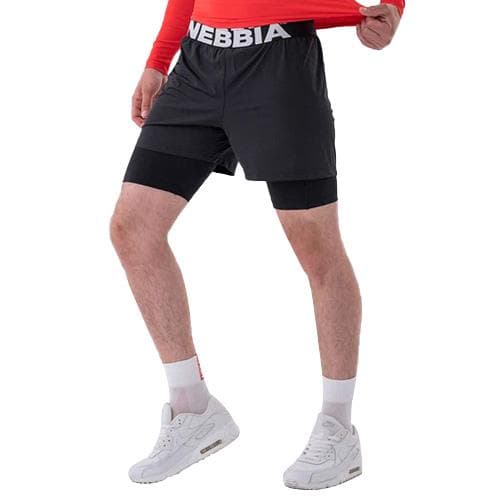 Pánské dvouvrstvé šortky Nebbia Next Level Černá M