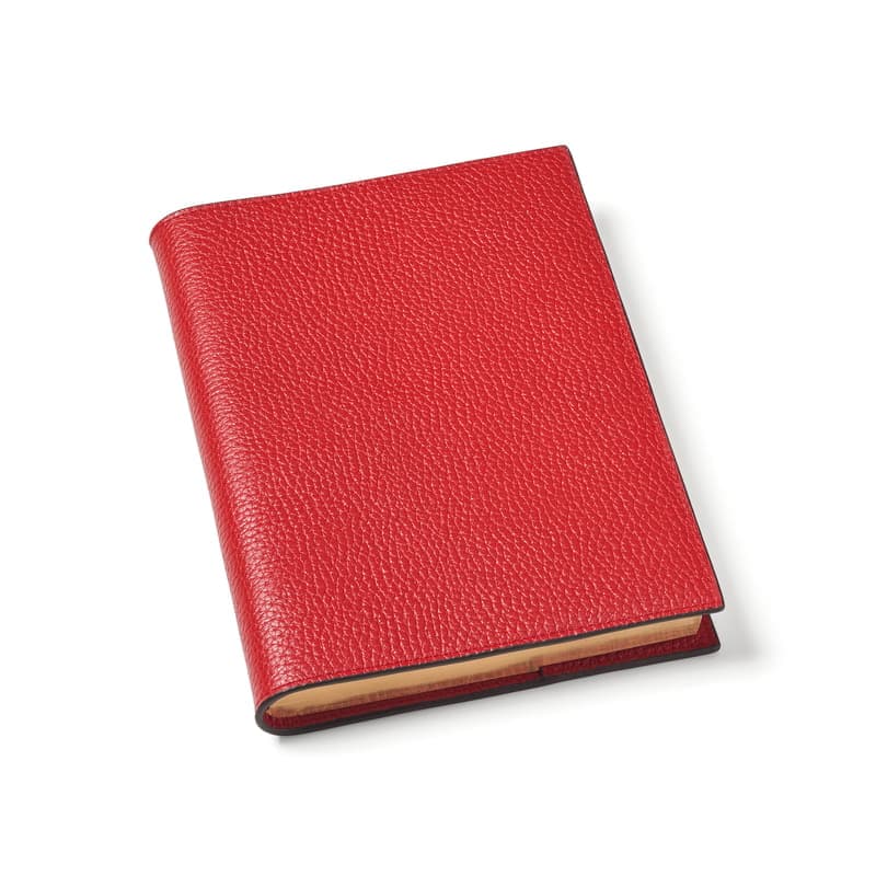 Aspinal of London A5 Refillable Luxury Journal in Cardinal Red Pebble