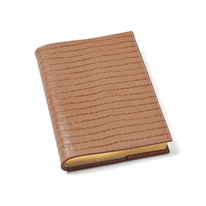 Aspinal of London A5 Refillable Luxury Journal in Deep Shine Caramel S