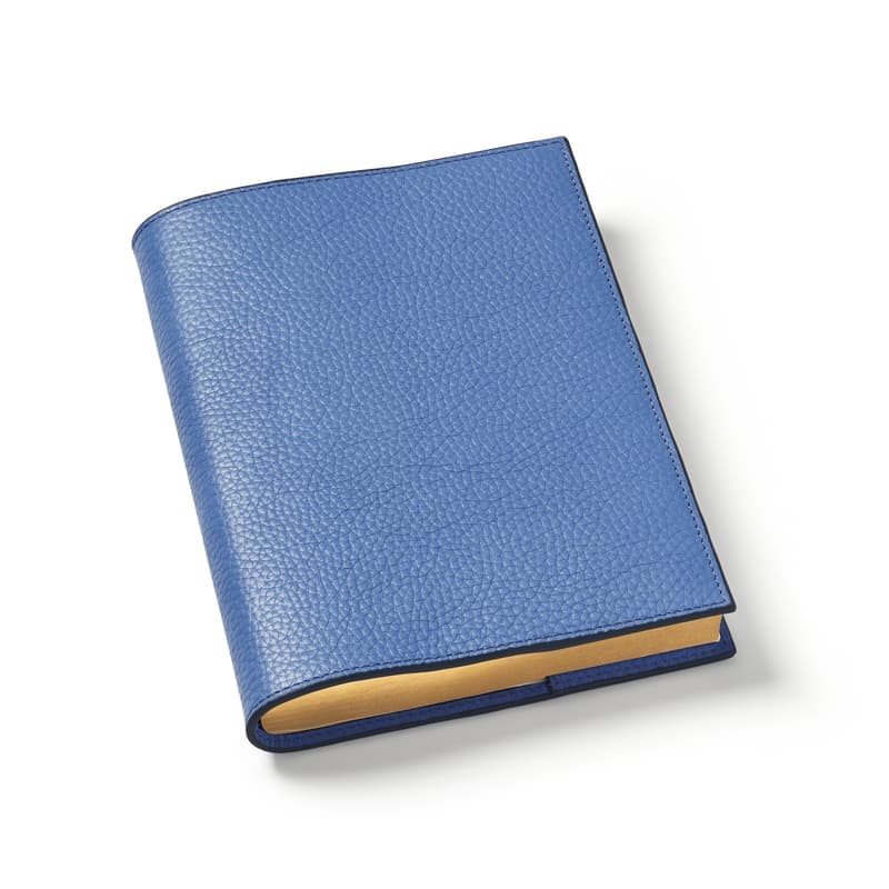Aspinal of London A5 Refillable Luxury Journal in Capri Blue Pebble
