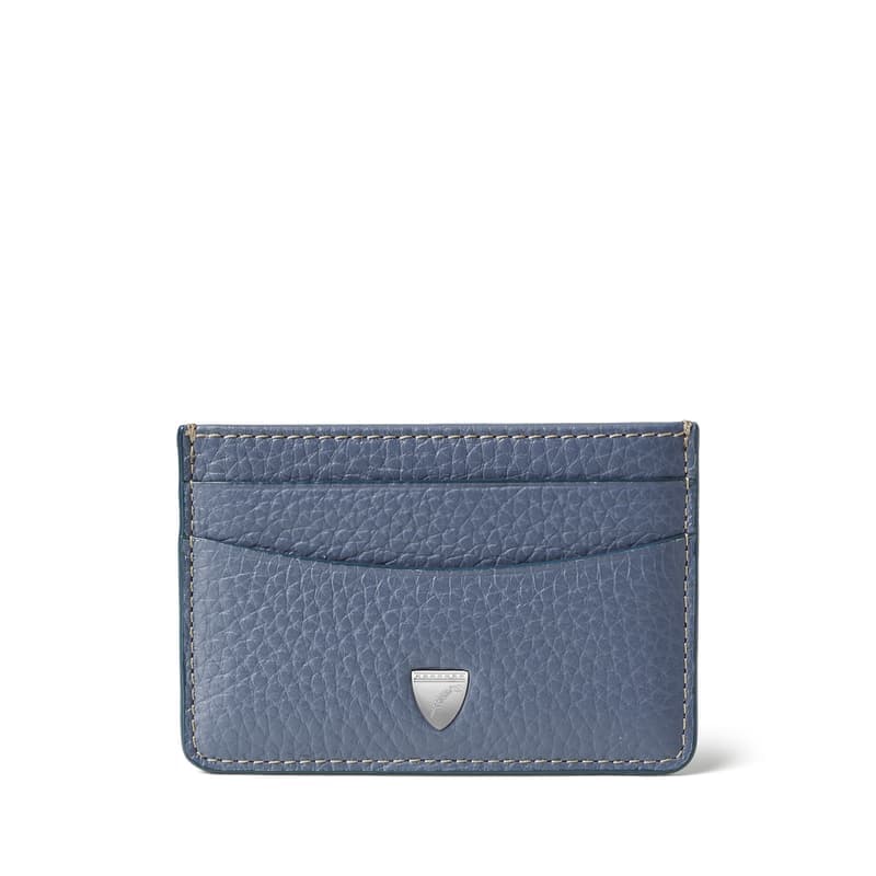 Aspinal of London Slim Credit Card Holder in Heritage Blue Pebble