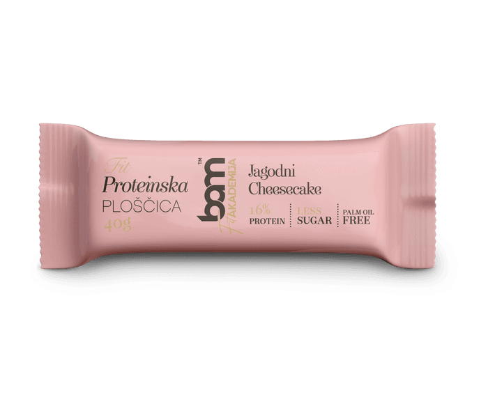Proteinová tyčinka se sladidly, Jahodový cheesecake