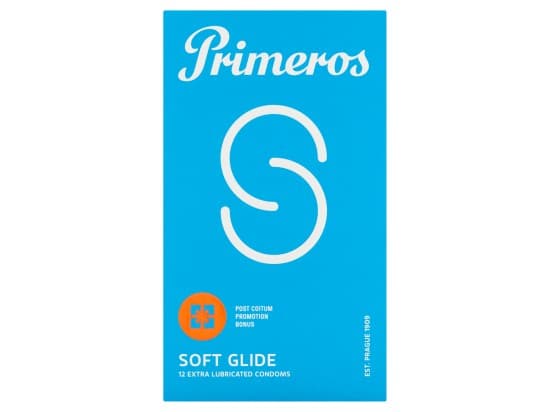 Primeros Softglide kondomy se zvýšenou dávkou lubrikace, 12 ks