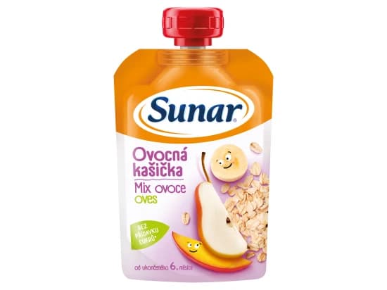 Sunar kašička ovocná kapsička mix ovoce, ovesné vločky 6m+, 120g