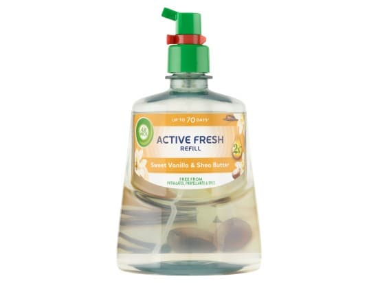 Air Wick Active Fresh Náplň na vodní bázi do automatického difuzéru vanilka a bambucké máslo 228 ml