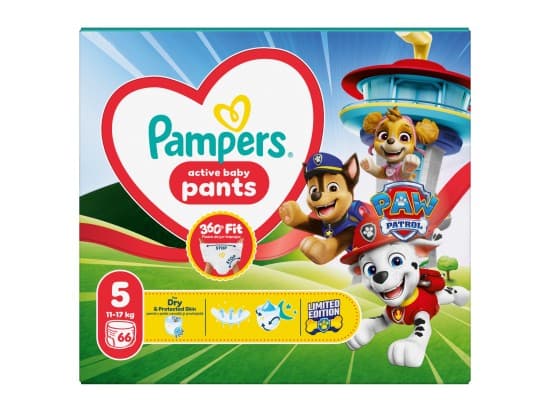Pampers Active Baby Pants Tlapková Patrola, vel. 5, 66 ks