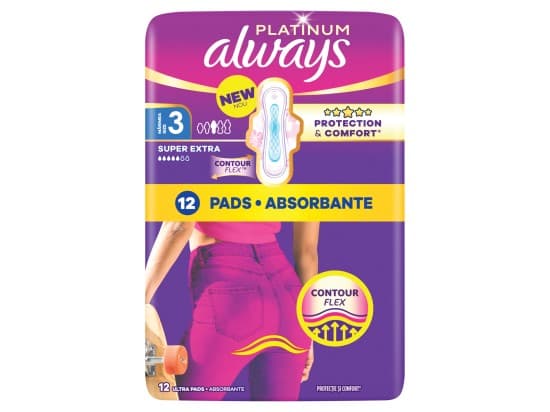 Always Platinum Day & Night Hygienické vložky s křidélky 12 ks
