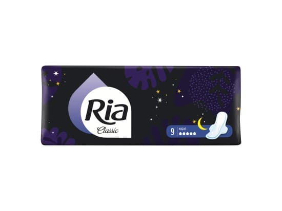 Ria Classic Night Dámské vložky dlouhé s křidélky 9 ks