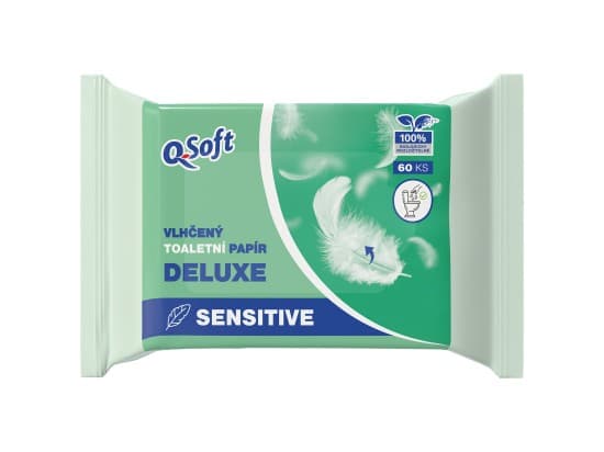 Q-Soft Vlhčený toaletní papír Deluxe Sensitive 60 ks