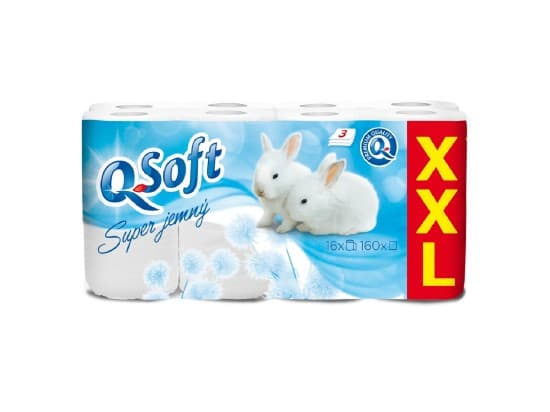 Q-Soft Toaletní papír super jemný 3 vrstvý 16 ks