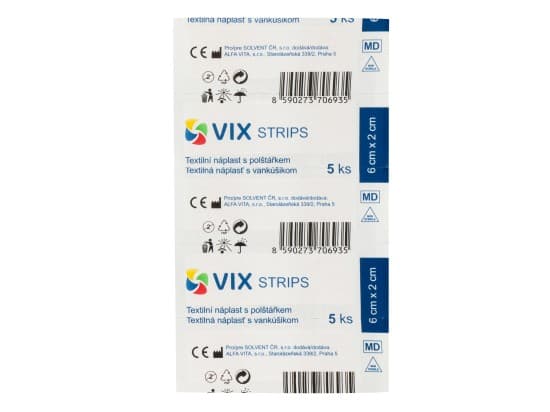 VIX Textilní náplast stříhaná 8x4 cm 3 ks