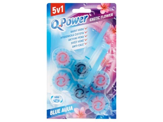 Q-Power tuhý WC závěs Blue Aqua Exotic Flower 2 ks