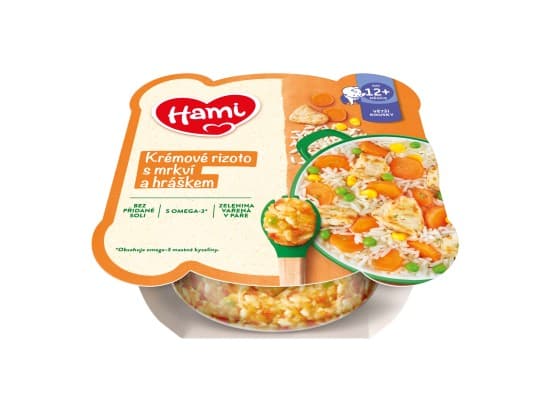 HAMI zeleninový talířek Krémové rizoto s mrkví a hráškem 230g