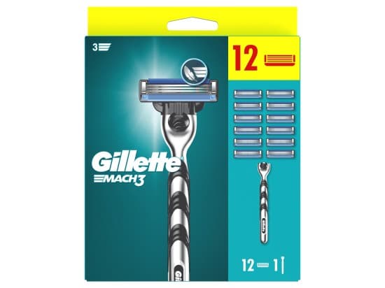 Gillette Mach3 pánský holicí strojek + 12 holicích hlavic