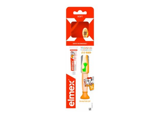 elmex® Kids Cvičný dětský zubní kartáček pro děti ve věku 0-3 let 1 ks