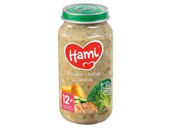 Hami masozeleninový příkrm Brokolice s krůtou a cuketou od uk. 12. měsíce 250g
