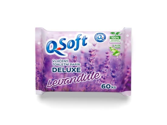 Q-Soft Vlhčený toaletní papír Deluxe Levandule 60 ks