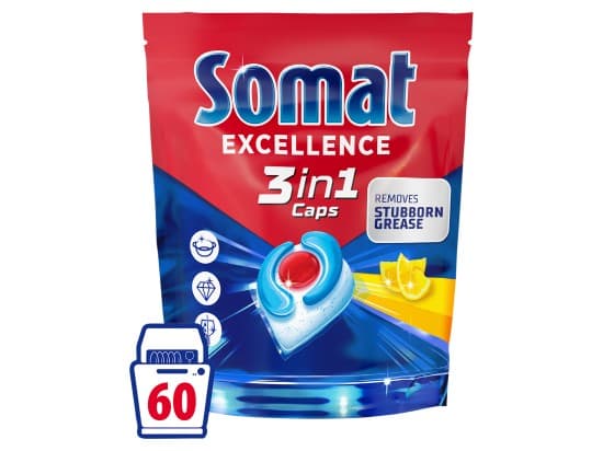 Somat Excellence 3in1 Lemon Fresh Kapsle do myčky nádobí 60 ks